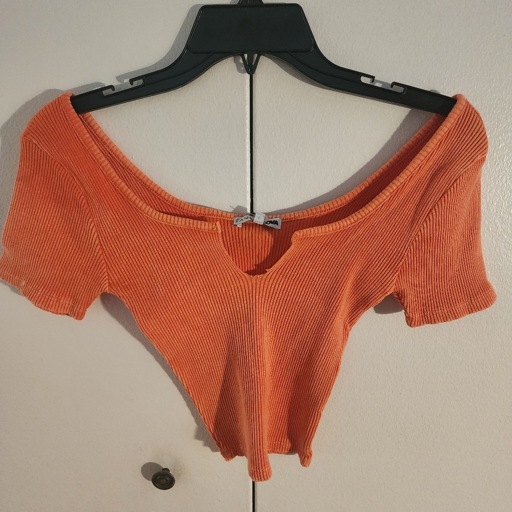 NWT Orange Ribbed Two-Piece Set - Picture 4 of 7